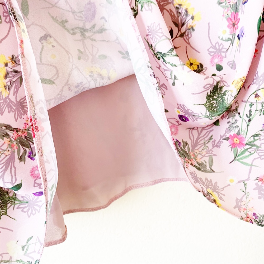 TOPSHOP Pink Floral Off Shoulder Cold Shoulder Blouse - Picture 5 of 8